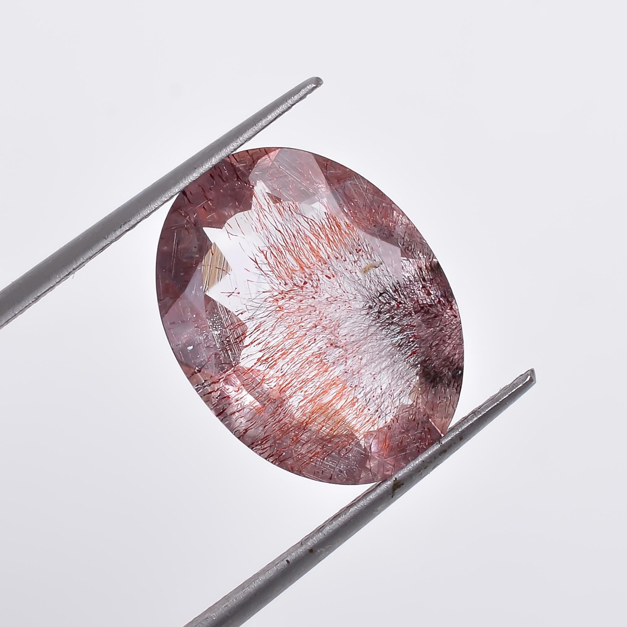 natural elestial quartz oval shape cut stone loose gemstone